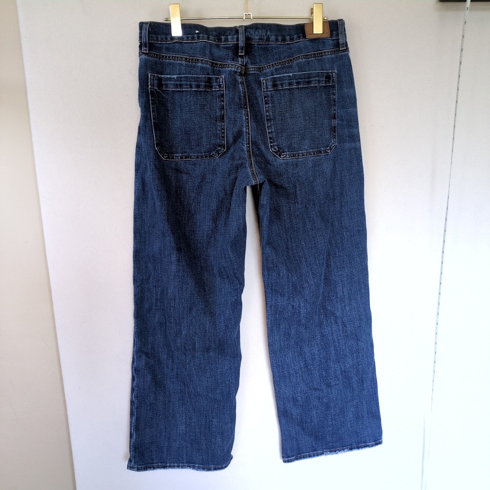 American Eagle Stovepipe Utility Pocket Jeans Crop Raw Hem Stretch Size 12 - Picture 4 of 12